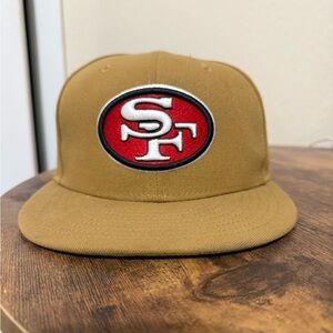 SF San Francisco 49ers New Era Hat Size 8 brown / tan